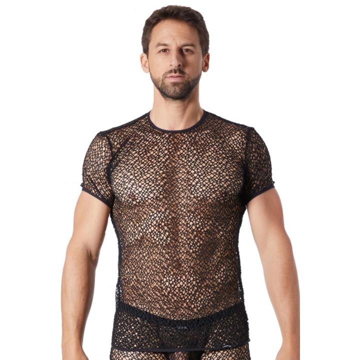 Schwarzes Netz T-Shirt Fetish 810-77 von Look Me | Fesselliebe.de