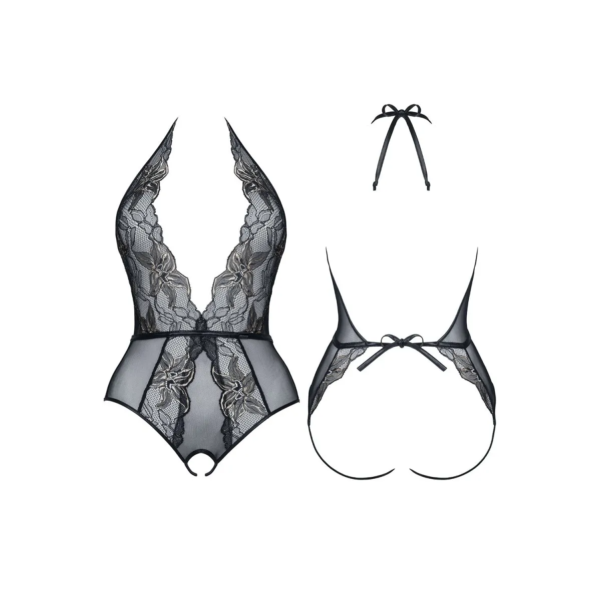 Schwarz/goldener Body Melissa von Demoniq Magnetic Collection | Fesselliebe.de