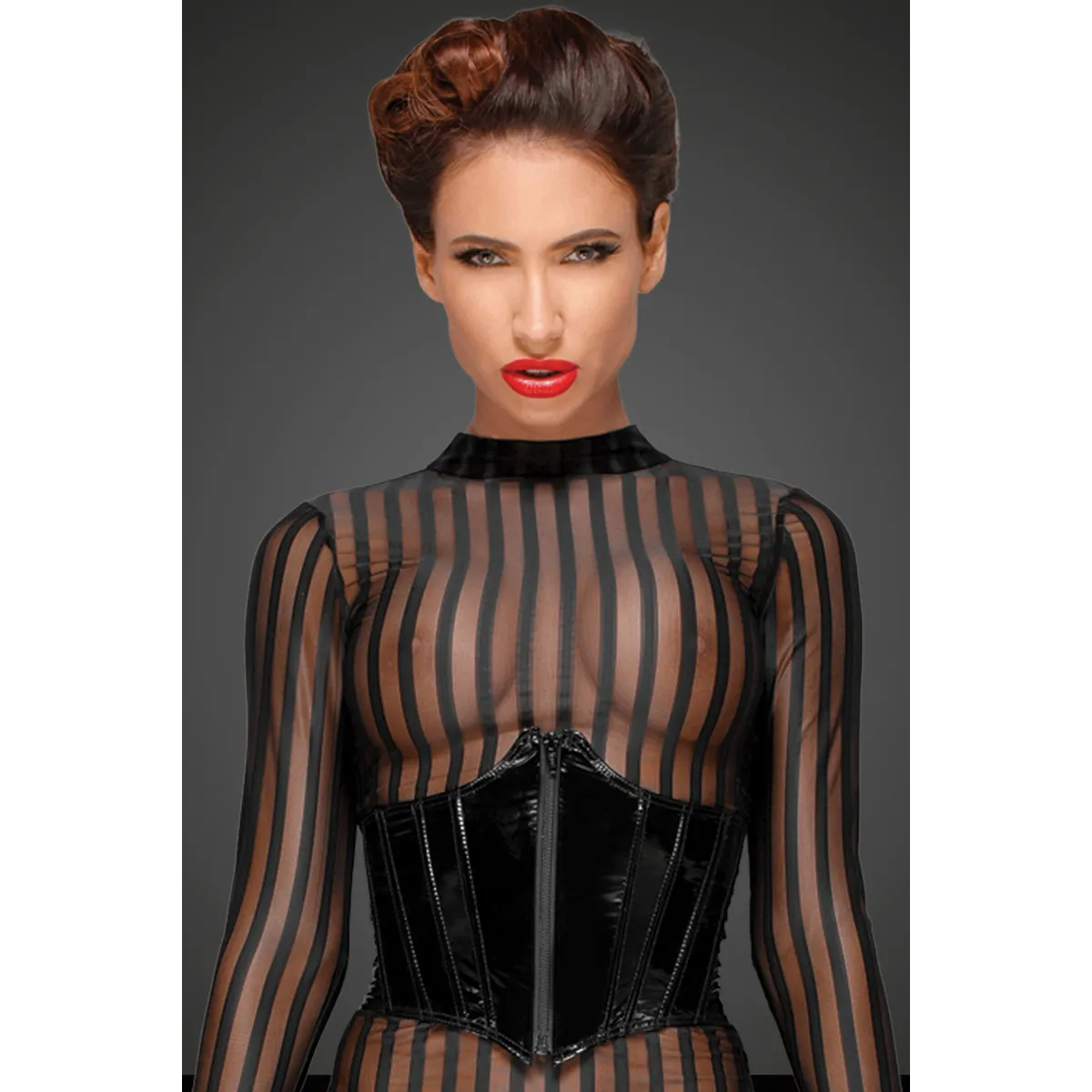 Klassisches Kleid aus weichem und elastischen Tüll F182 von Noir Handmade Decadence Collection | Fesselliebe.de