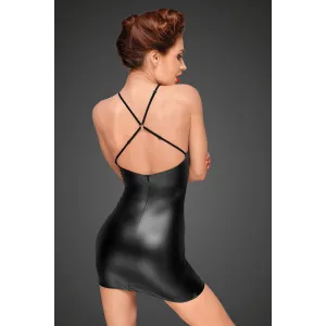 Powerwetlook Kleid mit dekorativer Stickerei Unter der Brust F185 von Noir Handmade Decadence Collection