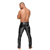 Powerwetlook Herrenhose mit dekorativen PVC Zierfalten und Gesäßtaschen H051 von Noir Handmade Decadence Collection | Fesselliebe.de