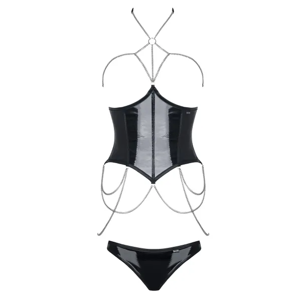 Schwarzes Set Nikoletta von Demoniq Hard Candy Collection | Fesselliebe.de