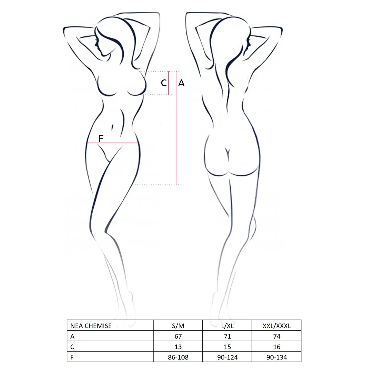 Schwarz/ecru Chemise Nea von Passion | Fesselliebe.de