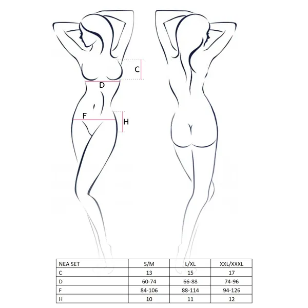 Schwarz/ecru Set Nea von Passion | Fesselliebe.de