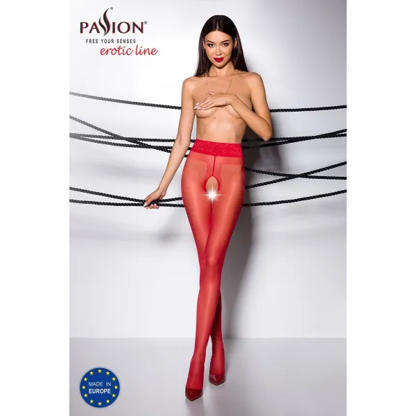 Ouvert Strumpfhose TI OPEN 001 rot von Passion Erotic Line | Fesselliebe.de