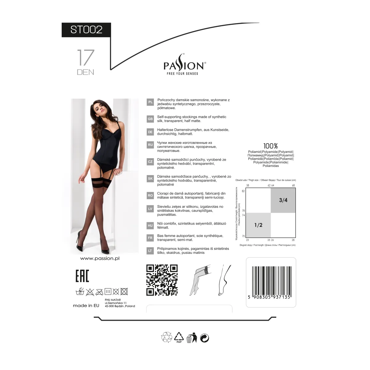 Strümpfe ST002 schwarz von Passion | Fesselliebe.de