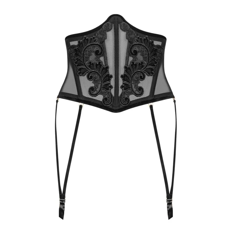 Taillenkorsett mit Stickerei und Strapshaltern 2018 von Petite Noir | Fesselliebe.de
