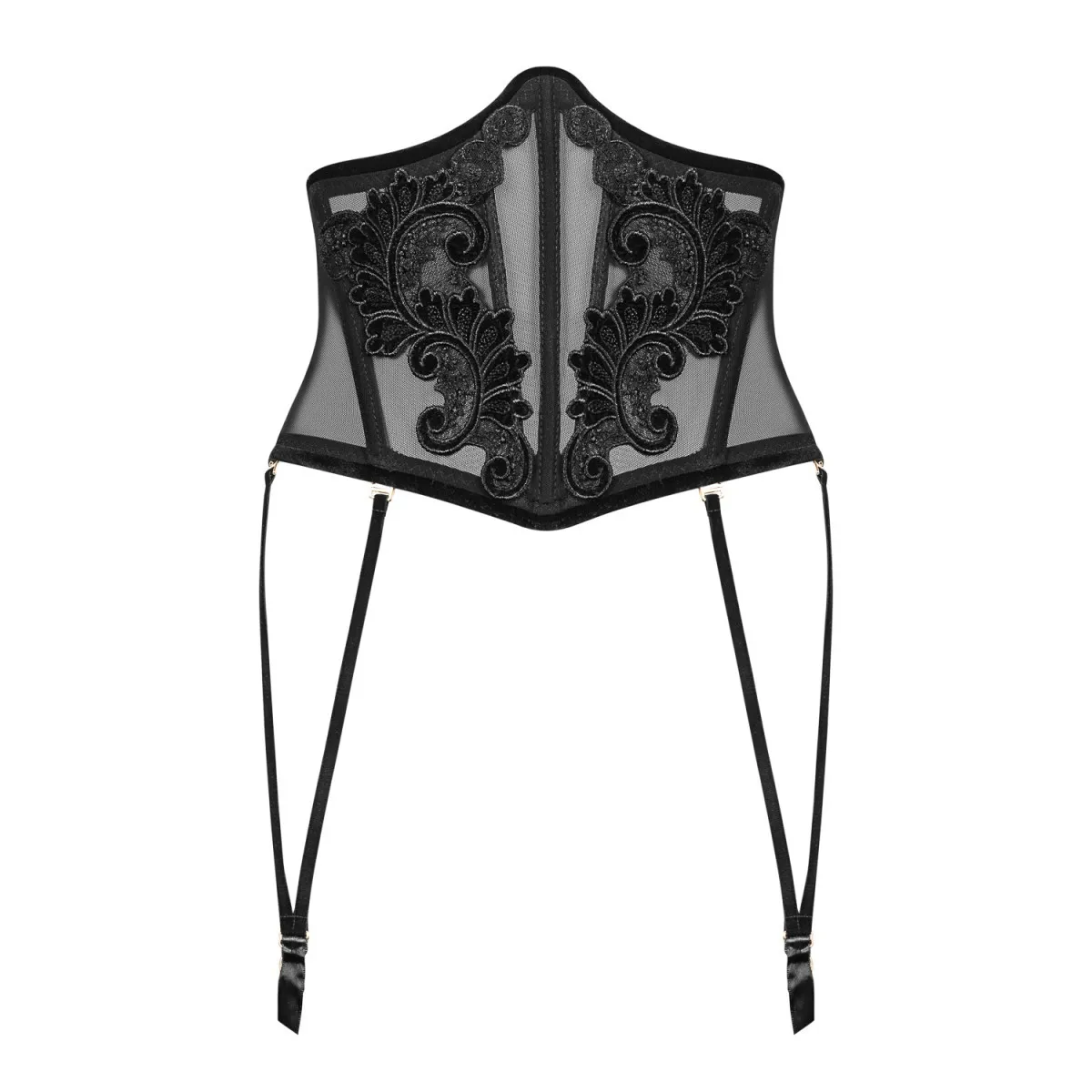 Taillenkorsett mit Stickerei und Strapshaltern 2018 von Petite Noir | Fesselliebe.de