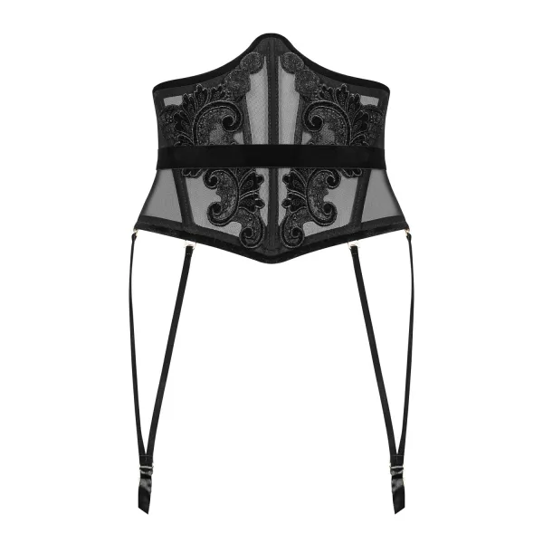Taillenkorsett mit Stickerei und Strapshaltern 2018 von Petite Noir | Fesselliebe.de