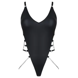 Schwarzer Ketten-Body DDLitai001 von Demoniq Dark Desire Collection