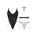 Schwarzer Ketten-Body DDLitai001 von Demoniq Dark Desire Collection