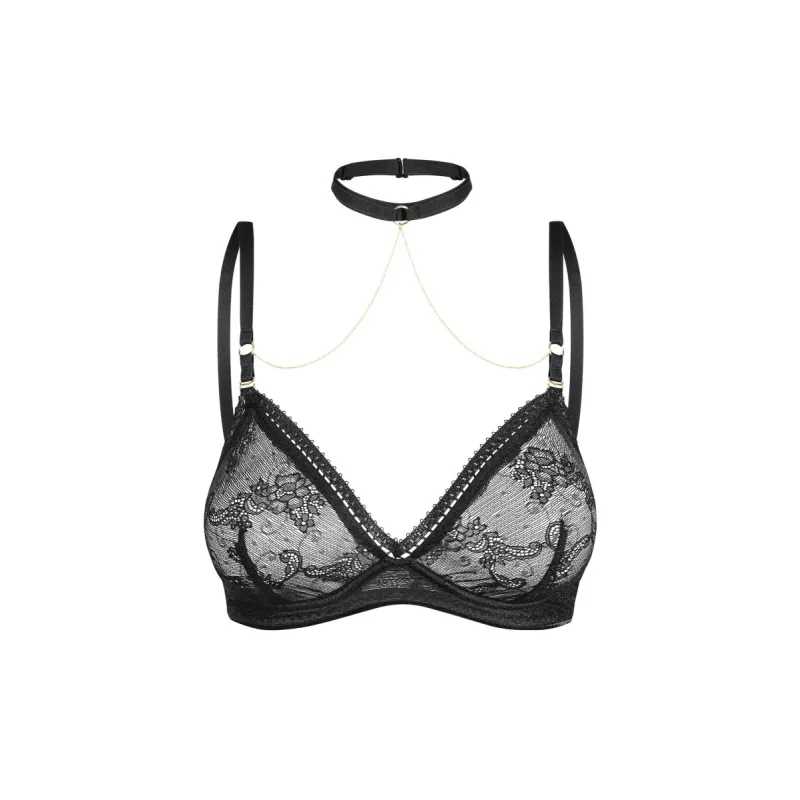 BH-Träger, Halsband und goldenen Ketten 2618 von Petite Noir | Fesselliebe.de