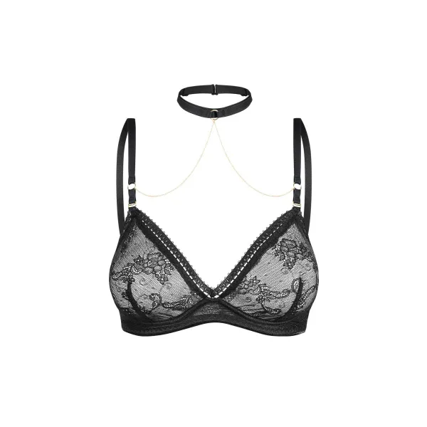 BH-Träger, Halsband und goldenen Ketten 2618 von Petite Noir | Fesselliebe.de