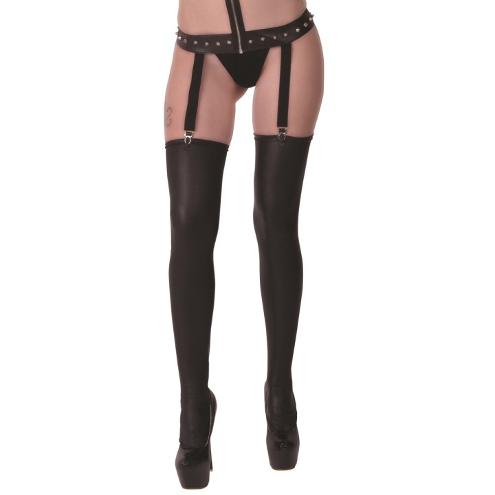 Schwarz Wetlook-Strümpfe Bianca von Legg Story | Fesselliebe.de