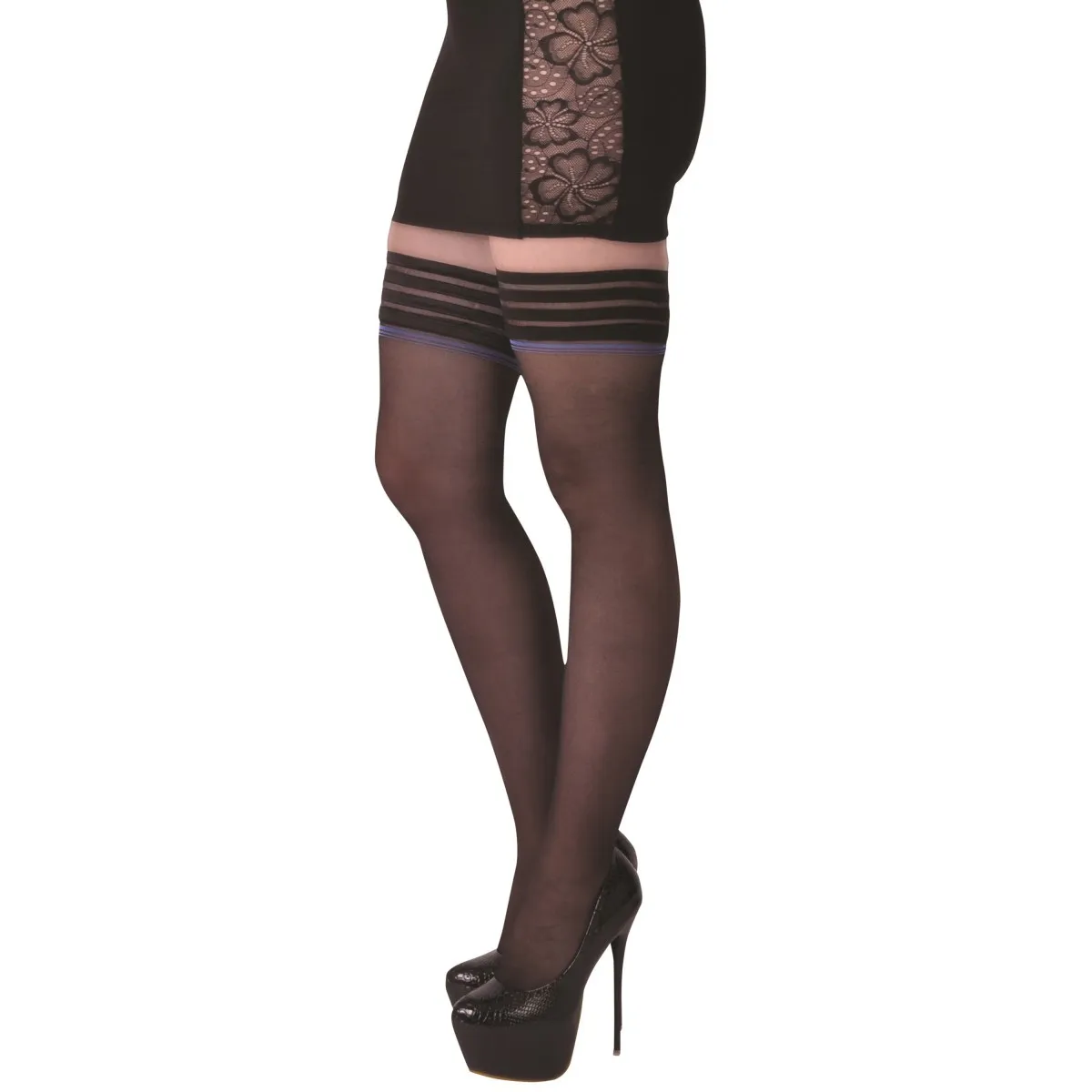 Halterlose Strümpfe Angelina schwarz von Legg Story | Fesselliebe.de