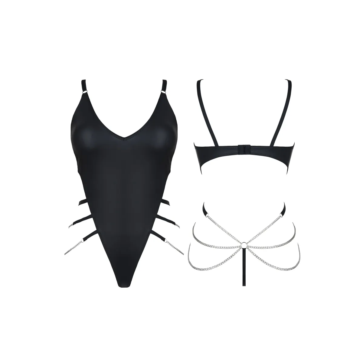 Schwarzer Ketten-Body DDKery001 von Demoniq Dark Desire Collection | Fesselliebe.de