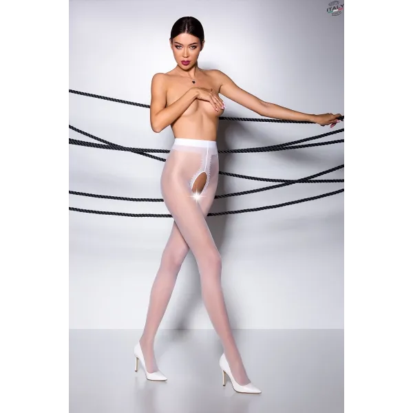 Ouvert Strumpfhose TI OPEN 007 weiß von Passion Erotic Line | Fesselliebe.de