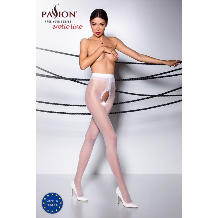 Ouvert Strumpfhose TI OPEN 007 weiß von Passion Erotic Line | Fesselliebe.de