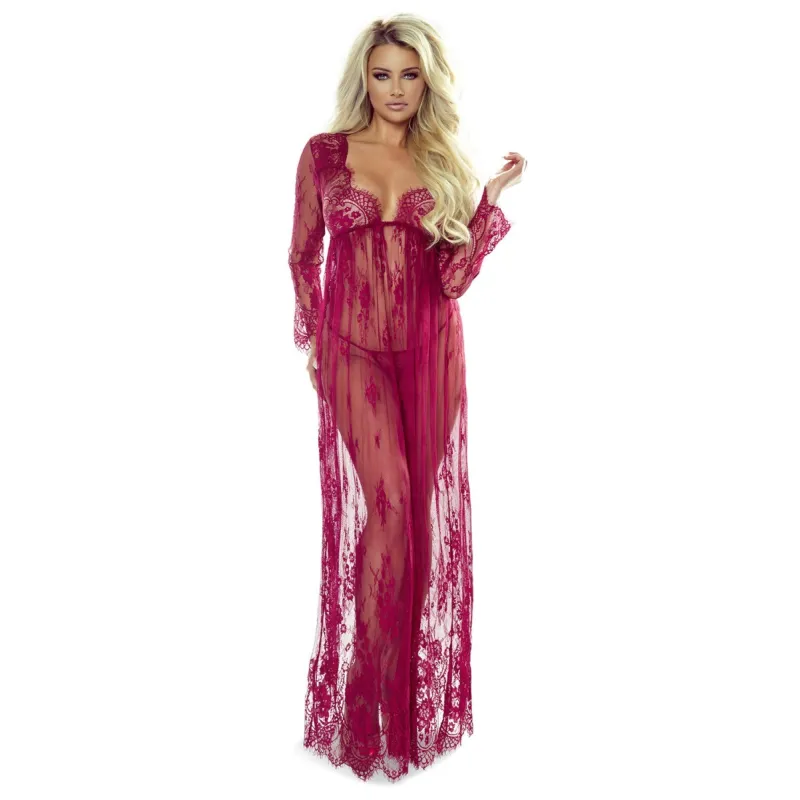 Langes weinrotes Kleid So Elegant von Provocative | Fesselliebe.de