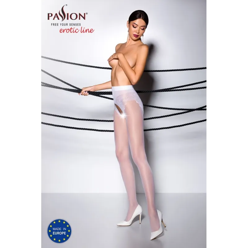 Ouvert Strumpfhose TI OPEN 006 weiß von Passion Erotic Line | Fesselliebe.de