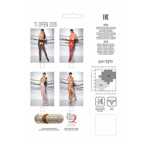 Ouvert Strumpfhose TI OPEN 006 weiß von Passion Erotic Line | Fesselliebe.de