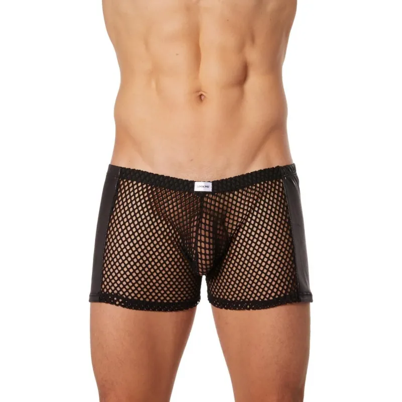 Schwarze Herren Boxer Short 911-67 von Look Me | Fesselliebe.de