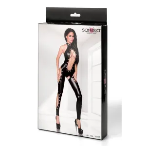 Schwarzer Wetlook Overall 18170 von Saresia