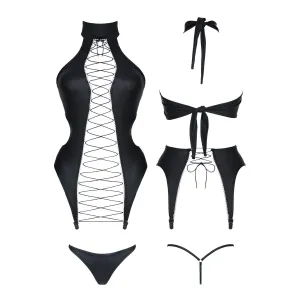 Schwarze Corsage DDHekate001 von Demoniq Dark Desire Collection