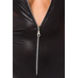 Schwarzer Wetlook Overall 18202 von Saresia | Fesselliebe.de