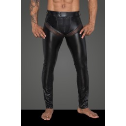 Powerwetlook-Longpants mit Einsätzen und Taschen aus 3D-Netz H059 von Noir Handmade Rebellious Collection | Fesselliebe.de