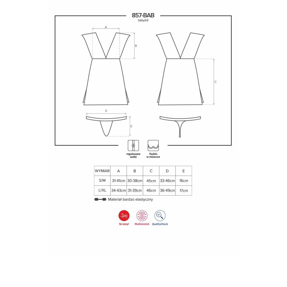 857-BAB-1 Babydoll schwarz von Obsessive | Fesselliebe.de