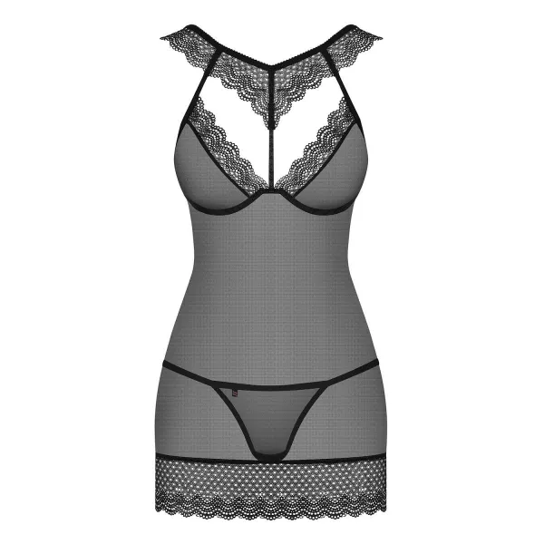 857-CHE-1 Chemise schwarz von Obsessive | Fesselliebe.de