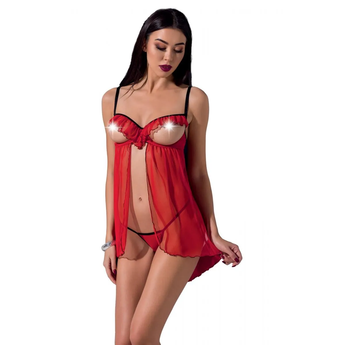 Rotes ouvert Chemise Cherry von Passion Devil Collection | Fesselliebe.de