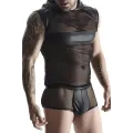 Kapuzen-Shirt TSH005 schwarz von Regnes Fetish Planet