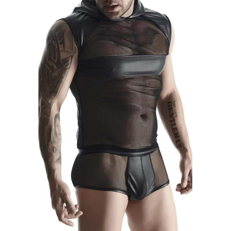 Kapuzen-Shirt TSH005 schwarz von Regnes Fetish Planet | Fesselliebe.de