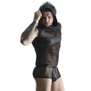 Kapuzen-Shirt TSH005 schwarz von Regnes Fetish Planet