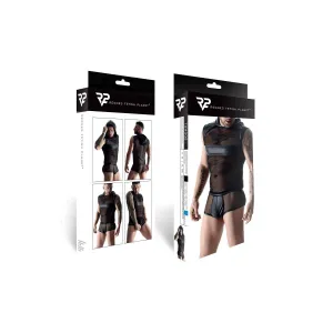 Kapuzen-Shirt TSH005 schwarz von Regnes Fetish Planet