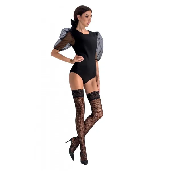 Halterlose Strümpfe ST017 schwarz von Passion | Fesselliebe.de