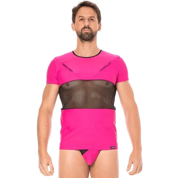 Herren T-Shirt 2004-81 magenta von Look Me | Fesselliebe.de