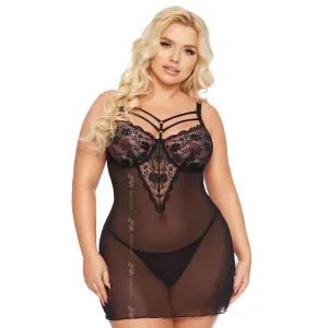 Schwarzes Chemise 1890 von Softline Plus Size Collection | Fesselliebe.de
