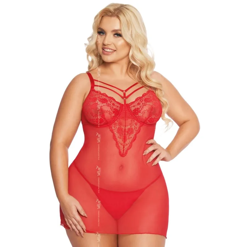 Rotes Chemise 1890 von Softline Plus Size Collection | Fesselliebe.de
