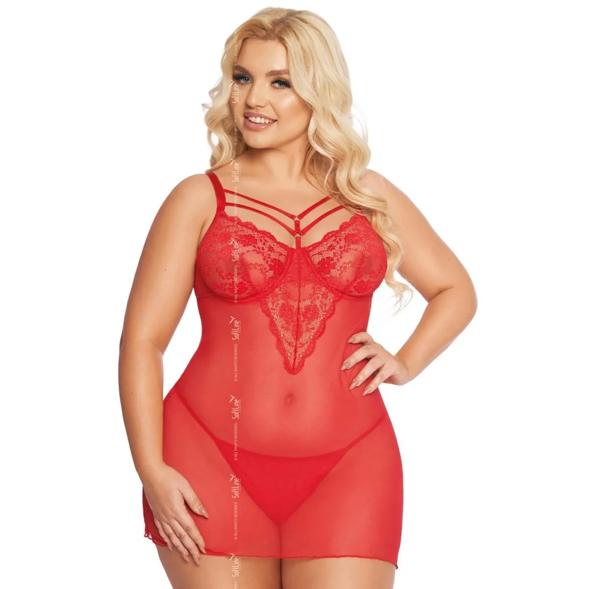 Rotes Chemise 1890 von Softline Plus Size Collection | Fesselliebe.de