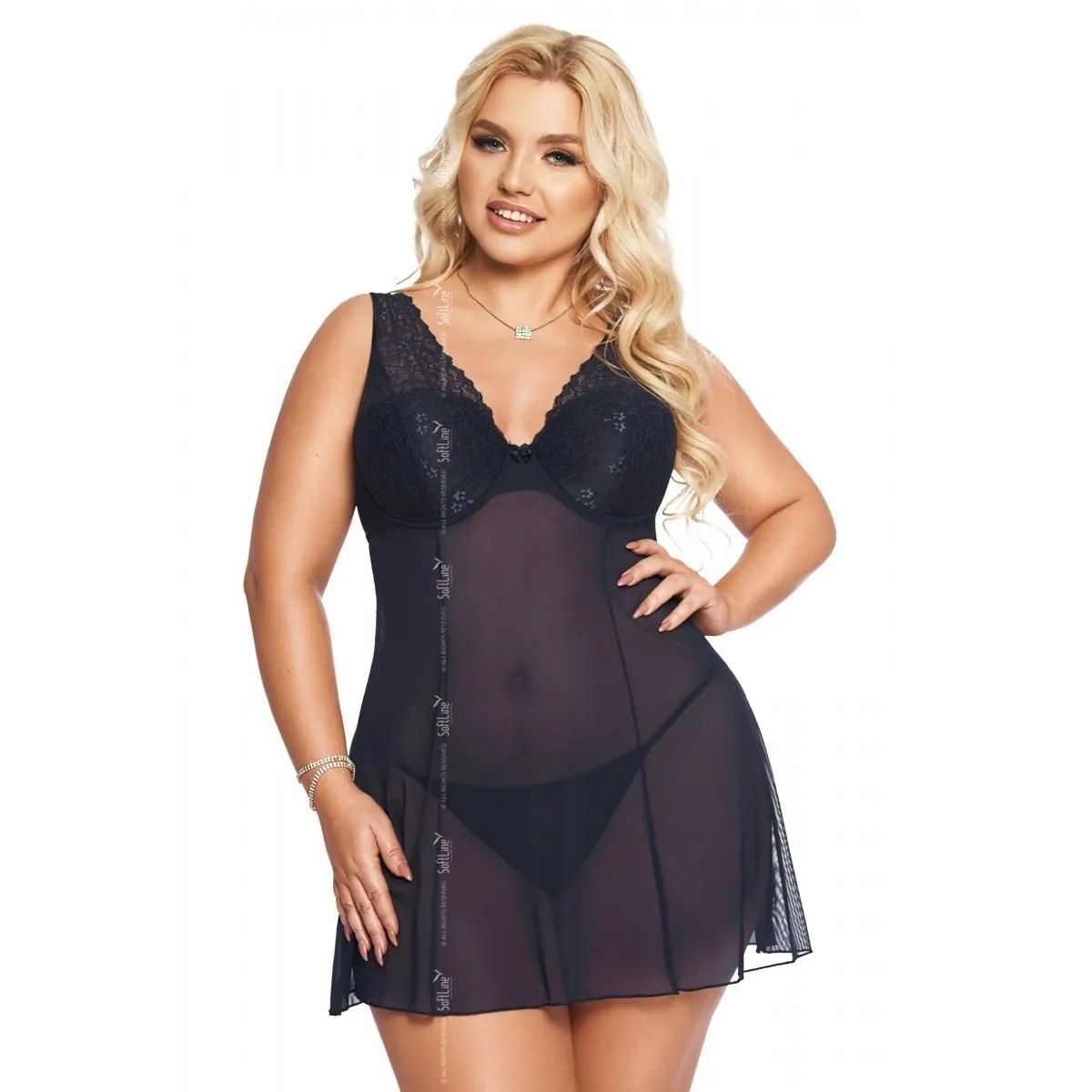 Blaues Chemise 1892 von Softline Pluse Size Collection | Fesselliebe.de