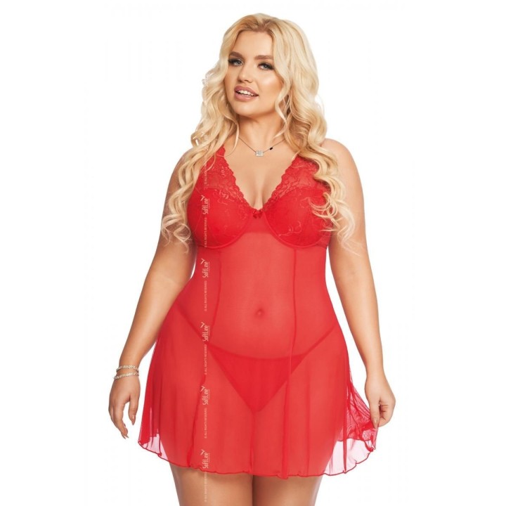Rotes Chemise 1892 von Softline Pluse Size Collection | Fesselliebe.de