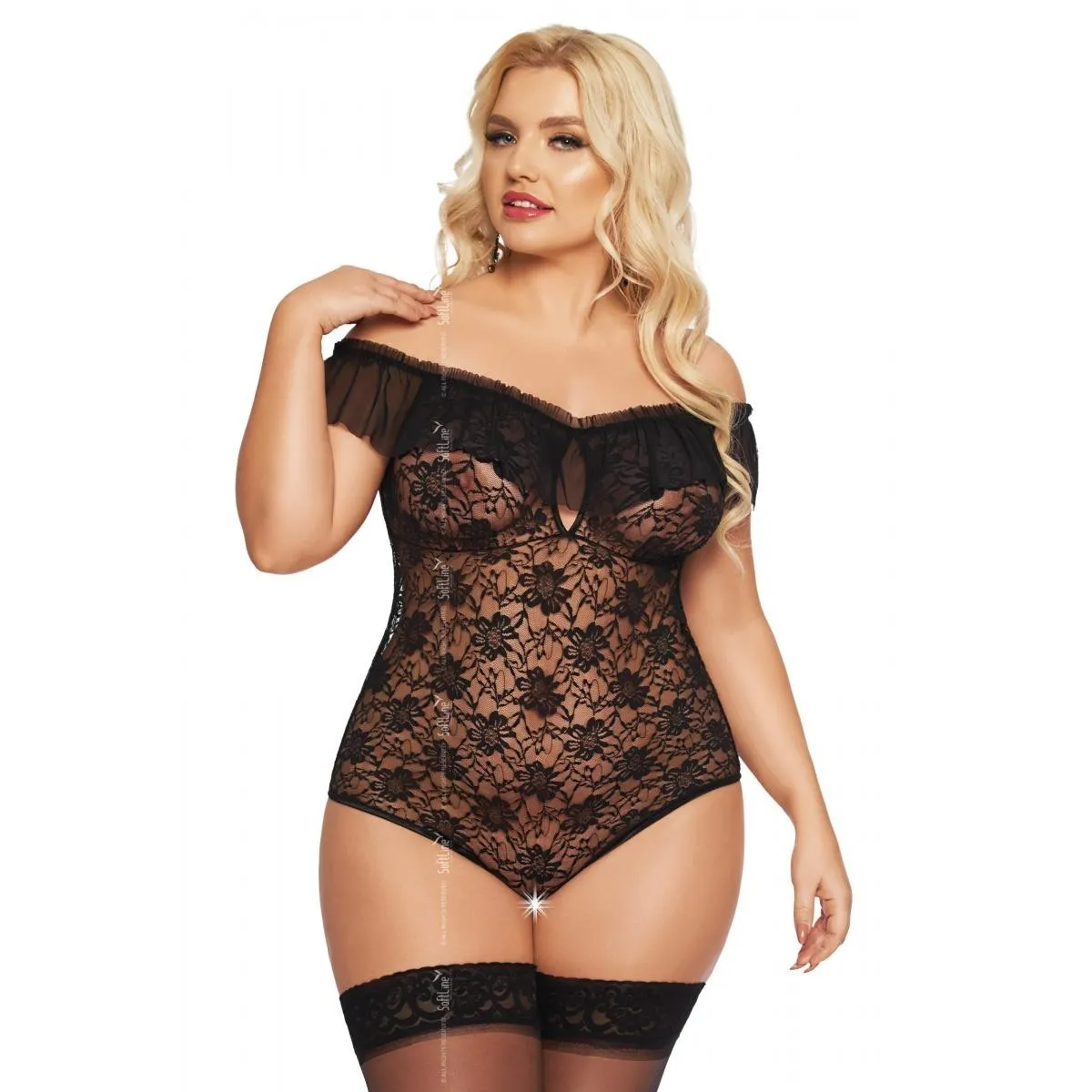 Schwarzer Body ouvert 1899 von Softline Plus Size Collection | Fesselliebe.de