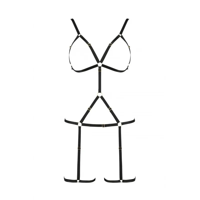 Schwarzes Harness Dress PA595766 von Passion Devil Collection | Fesselliebe.de