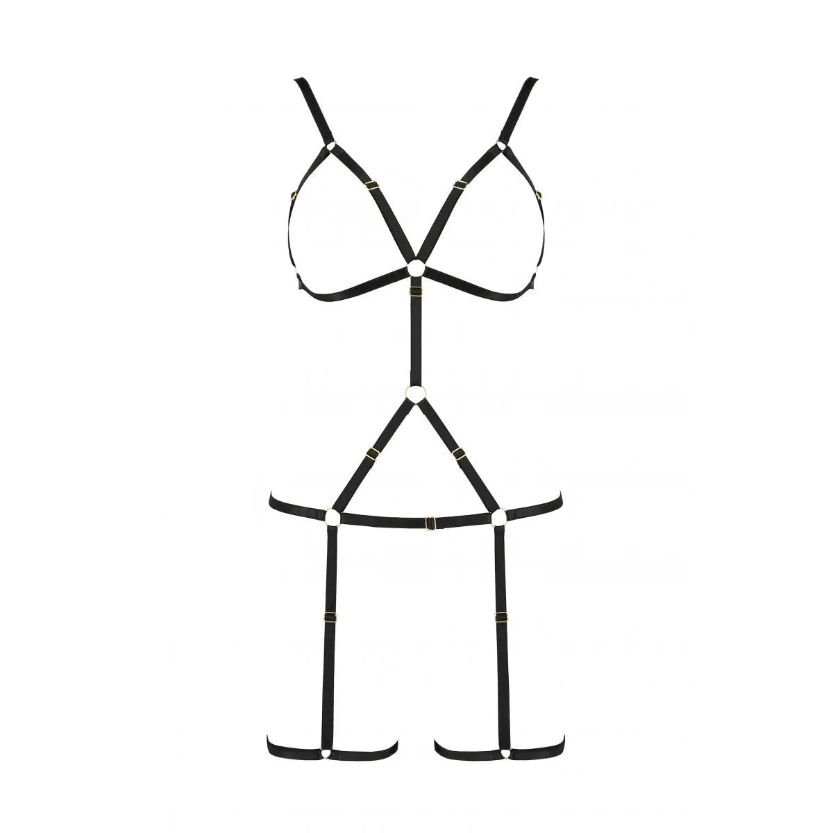 Schwarzes Harness Dress PA595766 von Passion Devil Collection | Fesselliebe.de