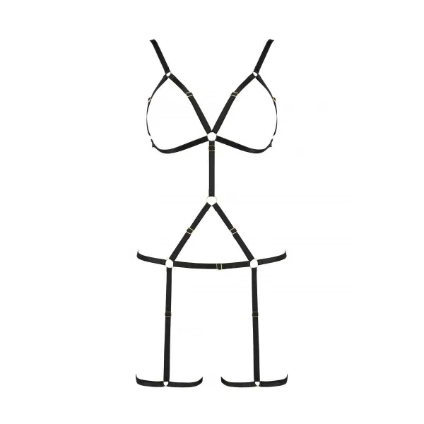 Schwarzes Harness Dress PA595766 von Passion Devil Collection | Fesselliebe.de