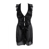 Schwarzes Minikleid AA051274 von Anais Apparel Plus Size | Fesselliebe.de