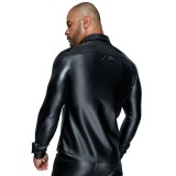 Langärmliges Powerwetlook & PVC Shirt mit Knopfleiste H064 von Noir Handmade MissBehaved Collection | Fesselliebe.de
